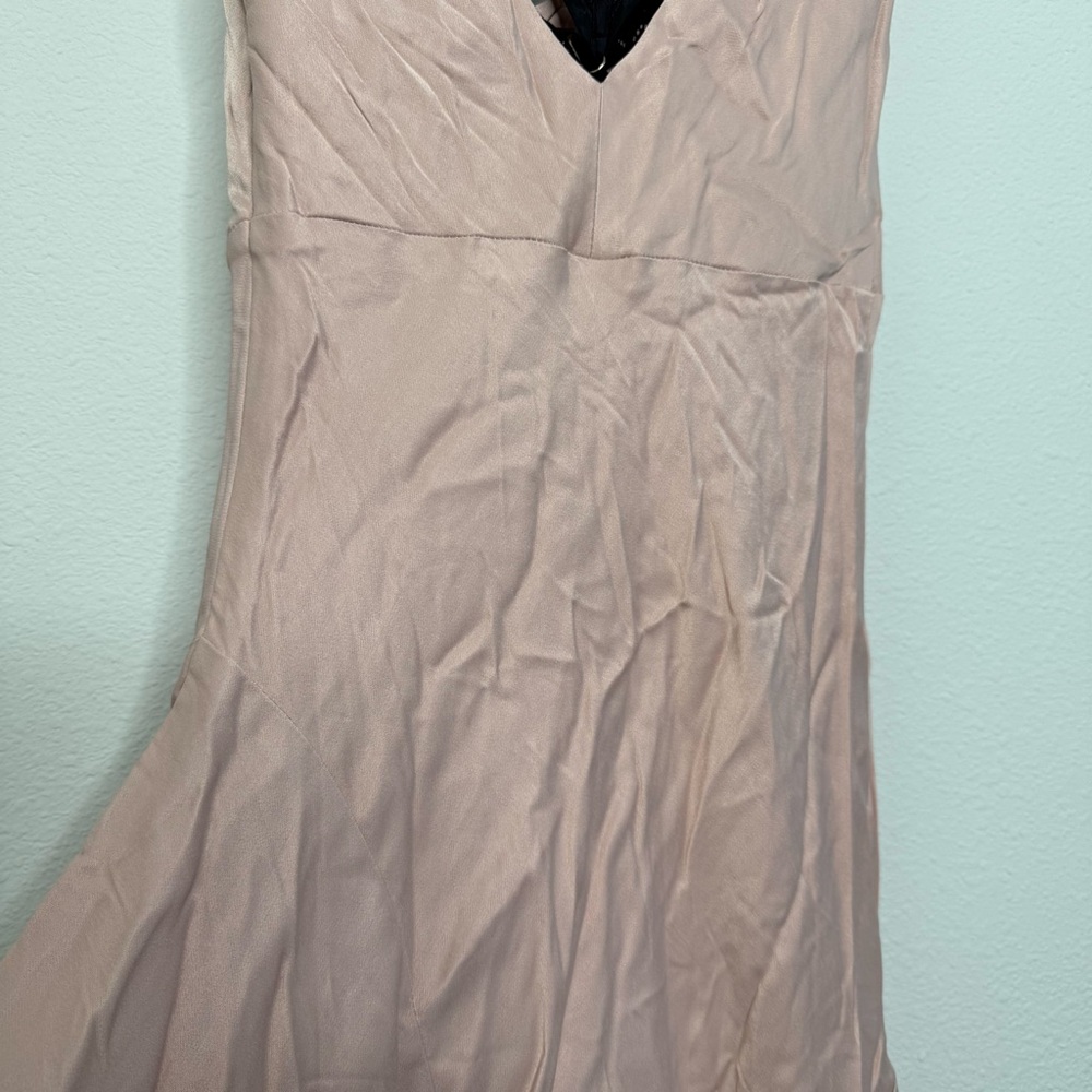 Anthropologie Cowl Neck Asymmetrical Twofer Dress Blush Pink Size XS - Picture 12 of 15